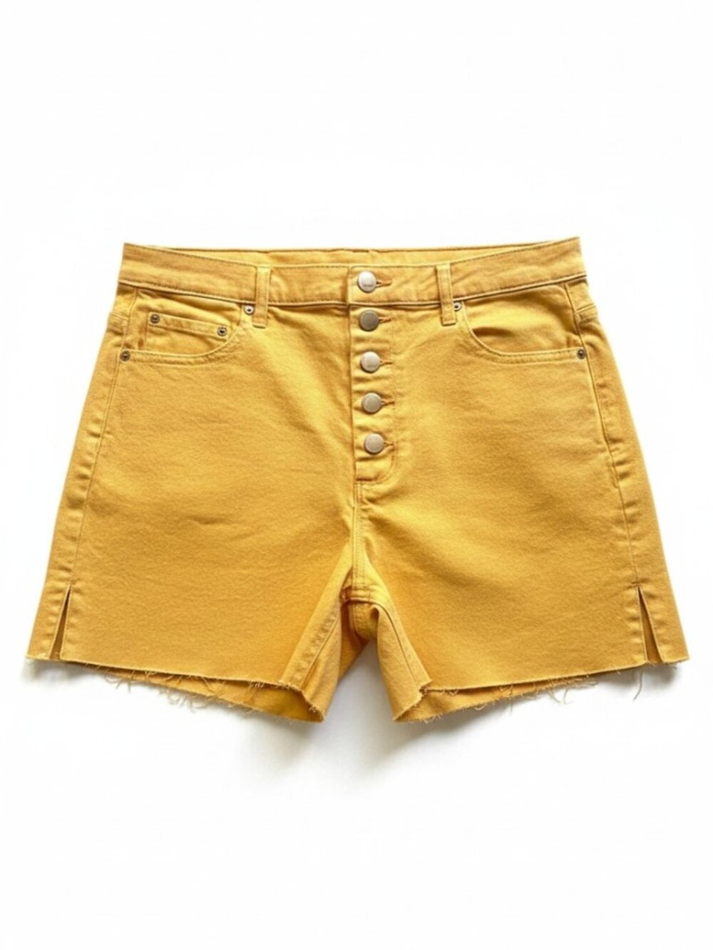 Tractr‎ women’s high rise slim fit 4” shorts yellow size 0 NWT